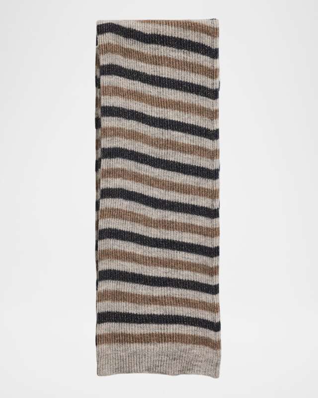 Striped Mohair Blend-Scarf